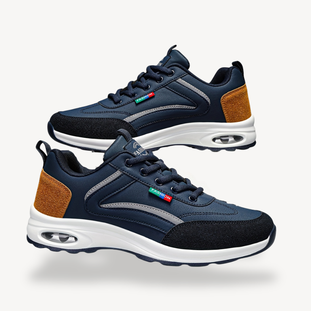 Men’s Orthopedic Air Cushion Sneakers PU Leather & Mesh | Loravelle