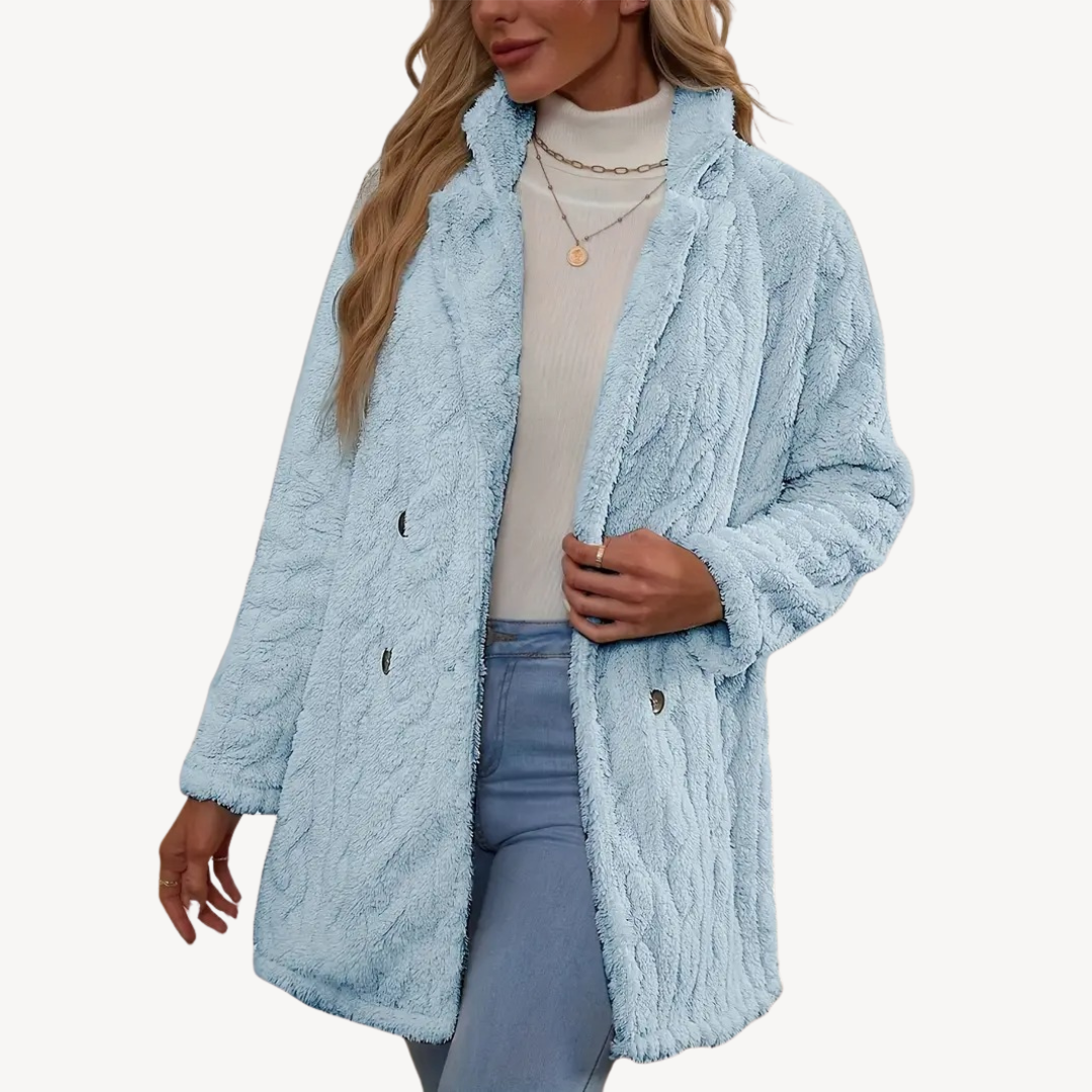 Women’s Double-Breasted Faux Fur Coat | Loravelle