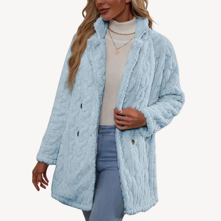 Women’s Double-Breasted Faux Fur Coat | Loravelle