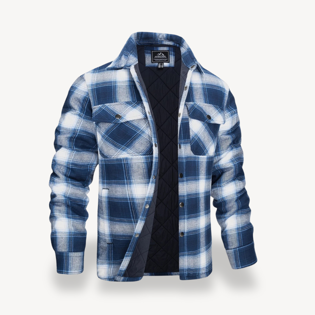 Plaid Fleece Lined Jacket for Men | Loravelle