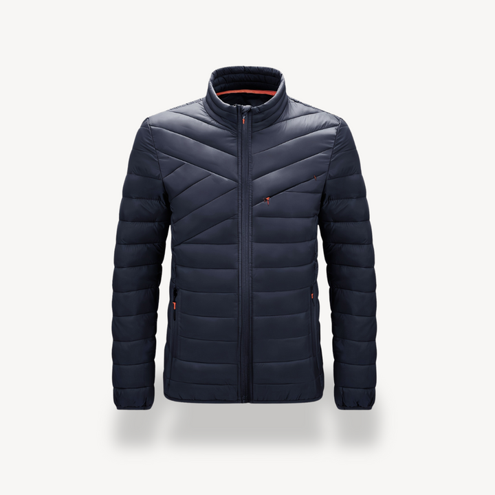 Men's Puffer Jacket with Stand Collar | Loravelle