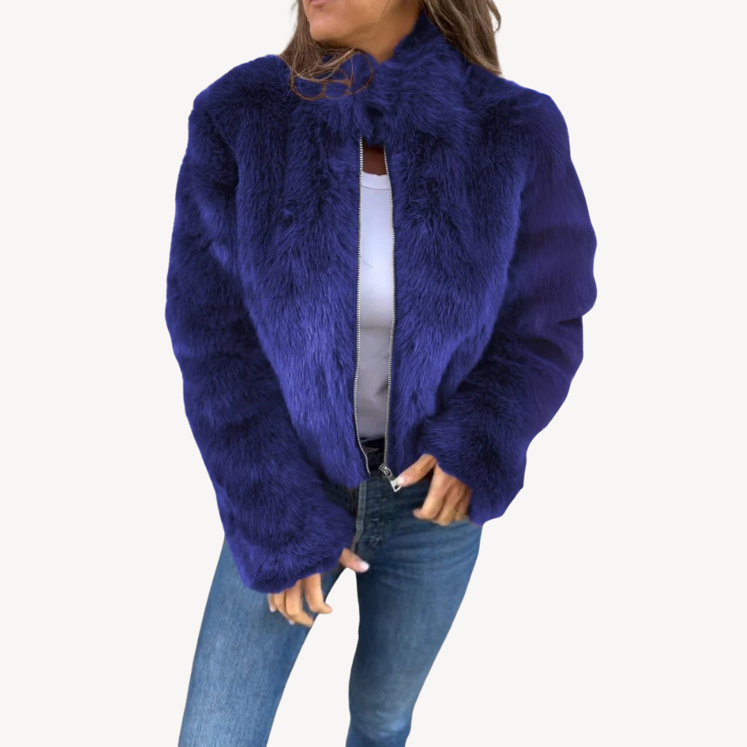 Women’s Faux Fur Zip-Up Jacket | Loravelle