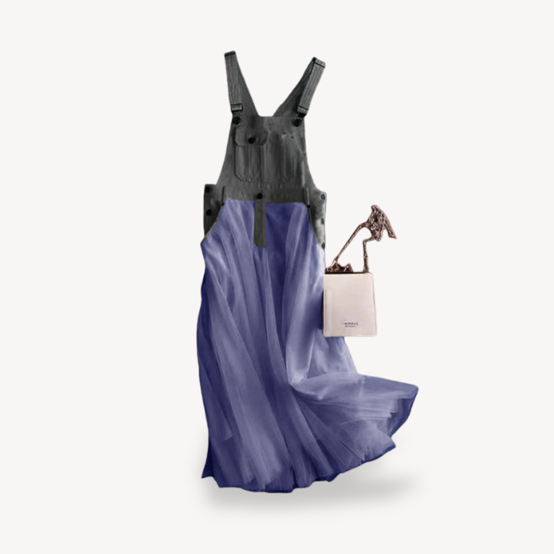 Women's Denim Overall Maxi Dress | Loravelle