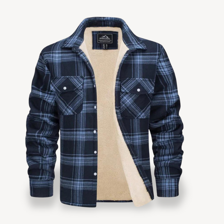 Men's Plaid Flannel Shirt with Sherpa Fleece Lining | Loravelle
