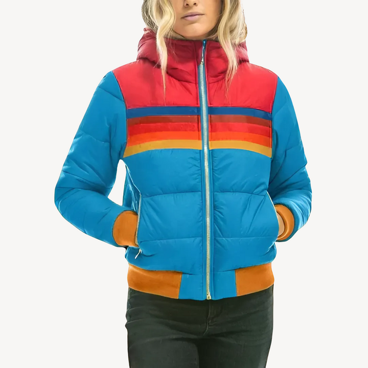 Women’s Puffer Jacket with Stripes | Loravelle