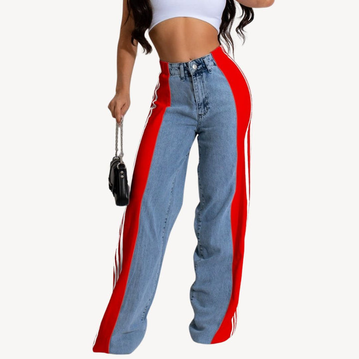 Women's Two-Tone Wide Leg Jeans | Loravelle