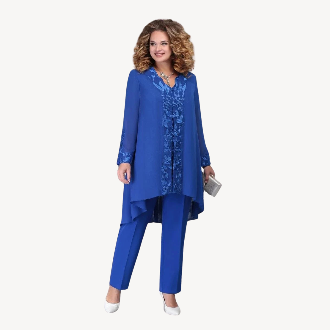 Plus Size Chiffon 2-Piece Pants Set Women | Loravelle