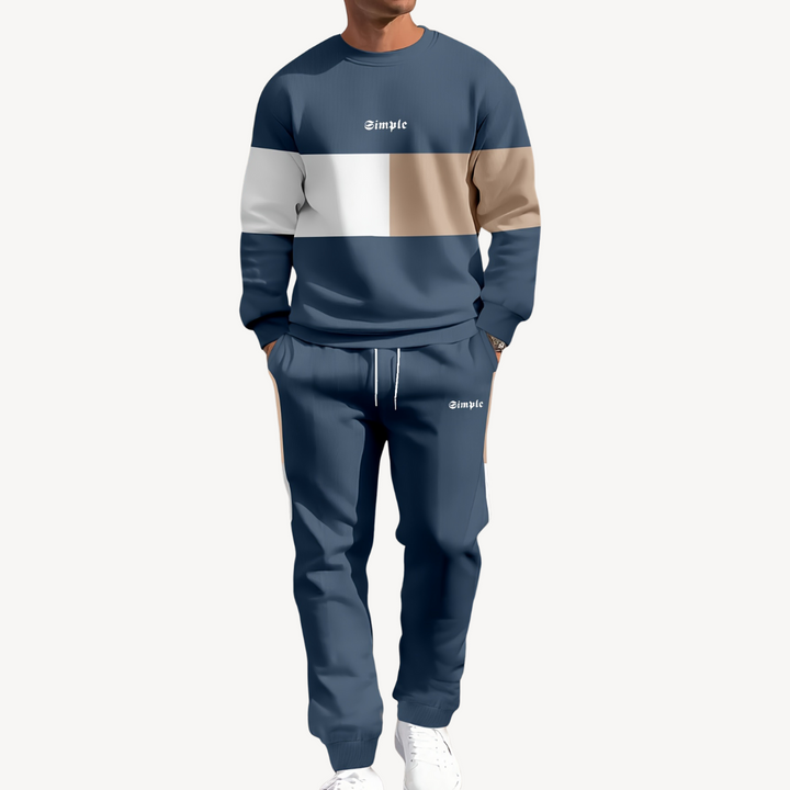 Men's Colorblock Puffer Jacket & Jogger Set | Loravelle