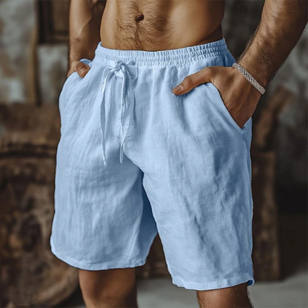 Linen Drawstring Shorts Men | Loravelle
