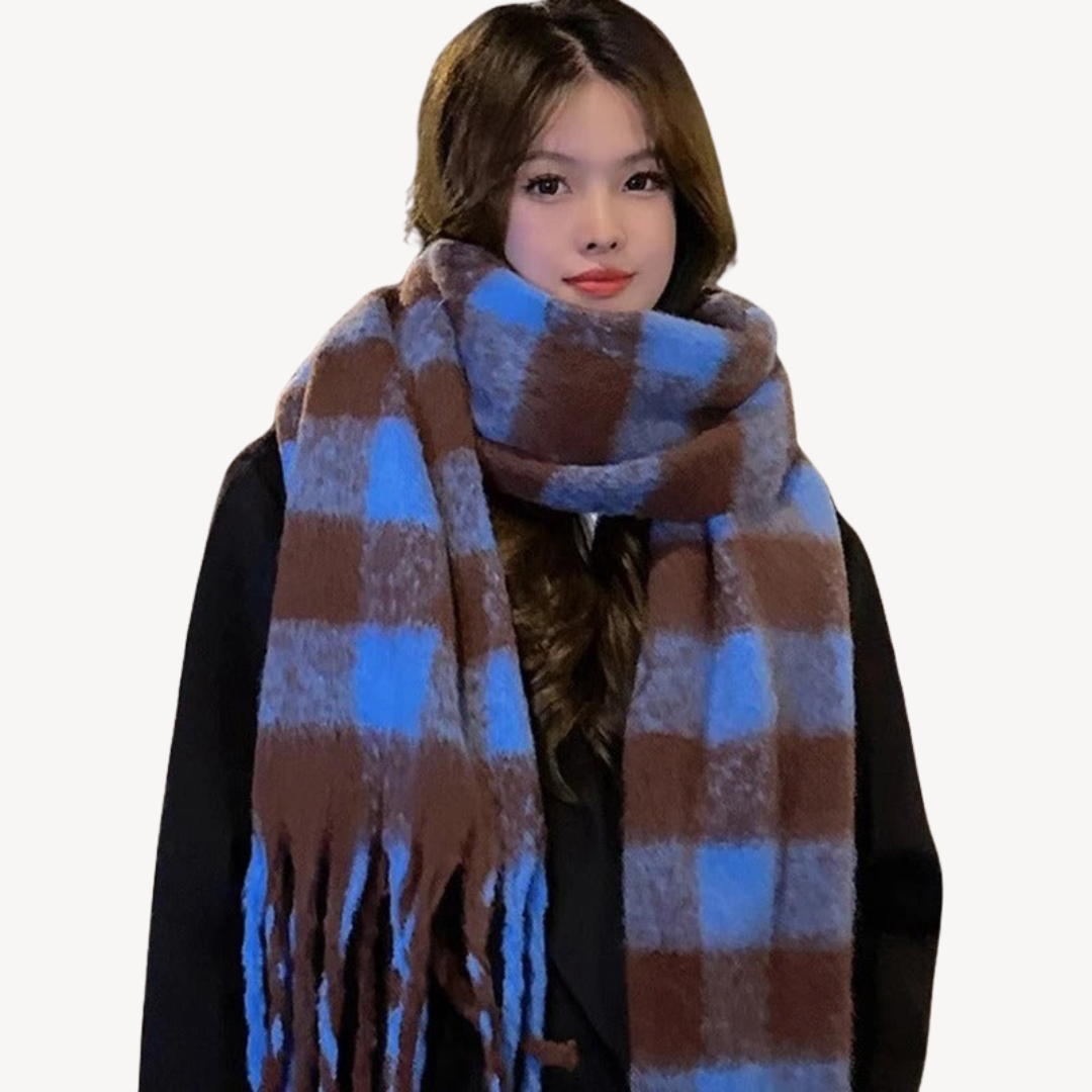 Plaid Woolen Scarf | Loravelle