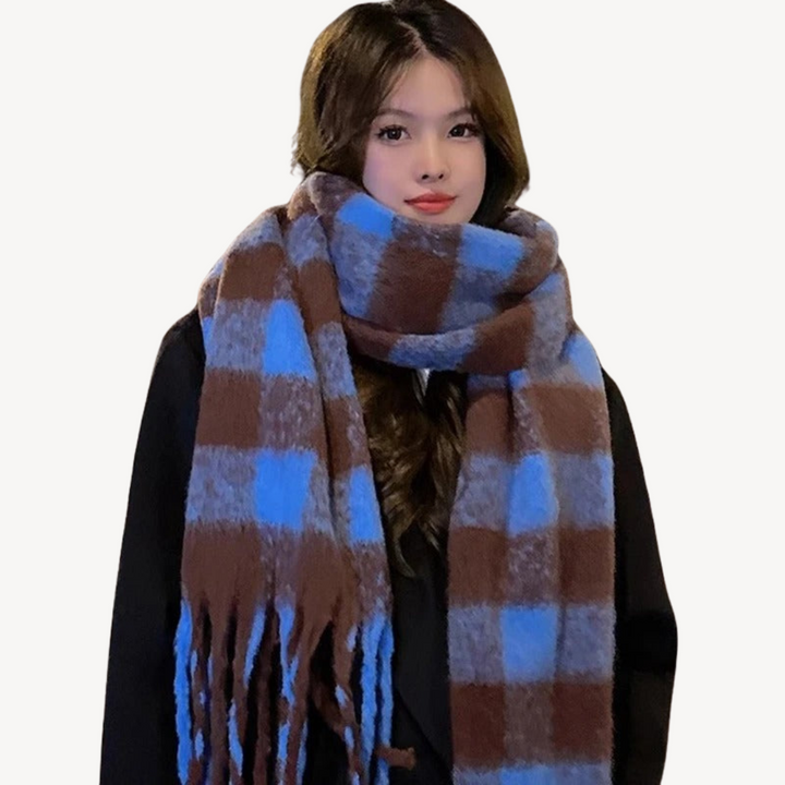 Plaid Woolen Scarf | Loravelle
