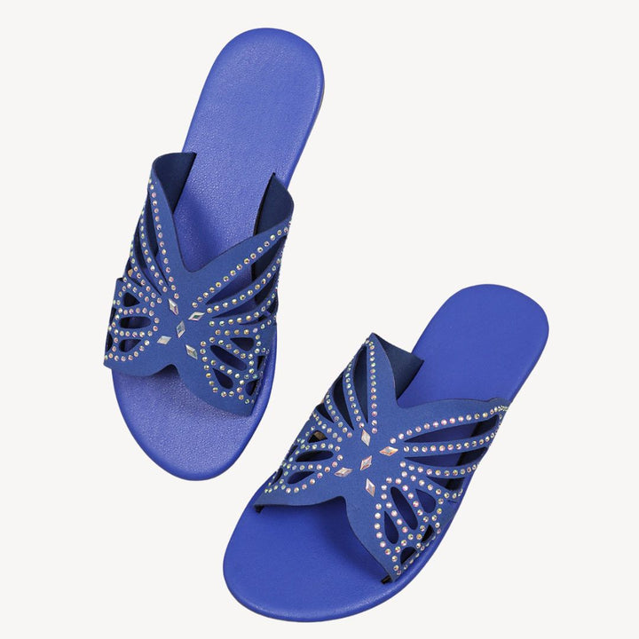 Women's Orthopedic Rhinestone Butterfly Flat Sandals | Loravelle