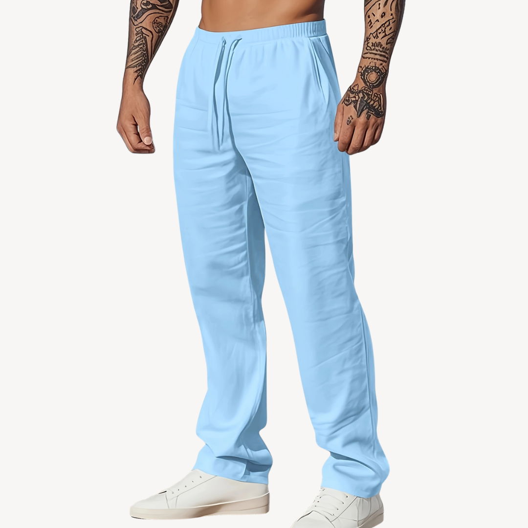 Men’s Linen Drawstring Pants – Casual Comfortable Trousers | Loravelle