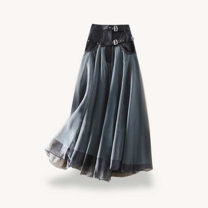 High Waist Gothic Maxi Skirt Women Chiffon | Loravelle