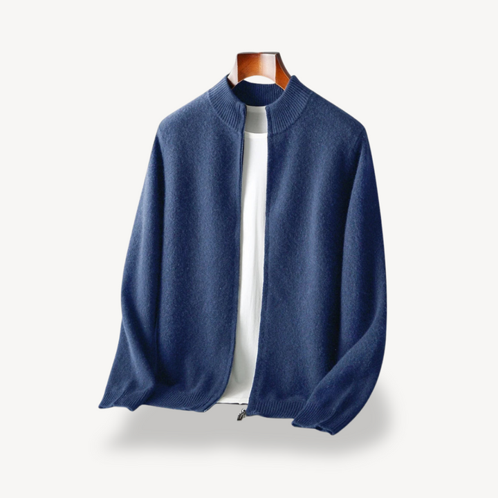 Men's Zipper Knit Cardigan | Loravelle