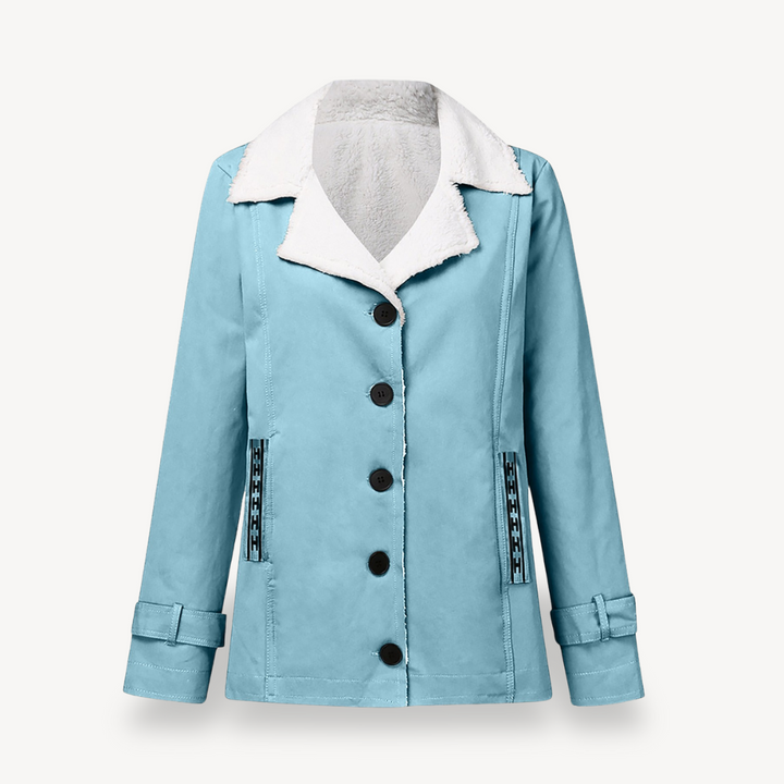 Women’s Fleece-Lined Coat with Buttons | Loravelle