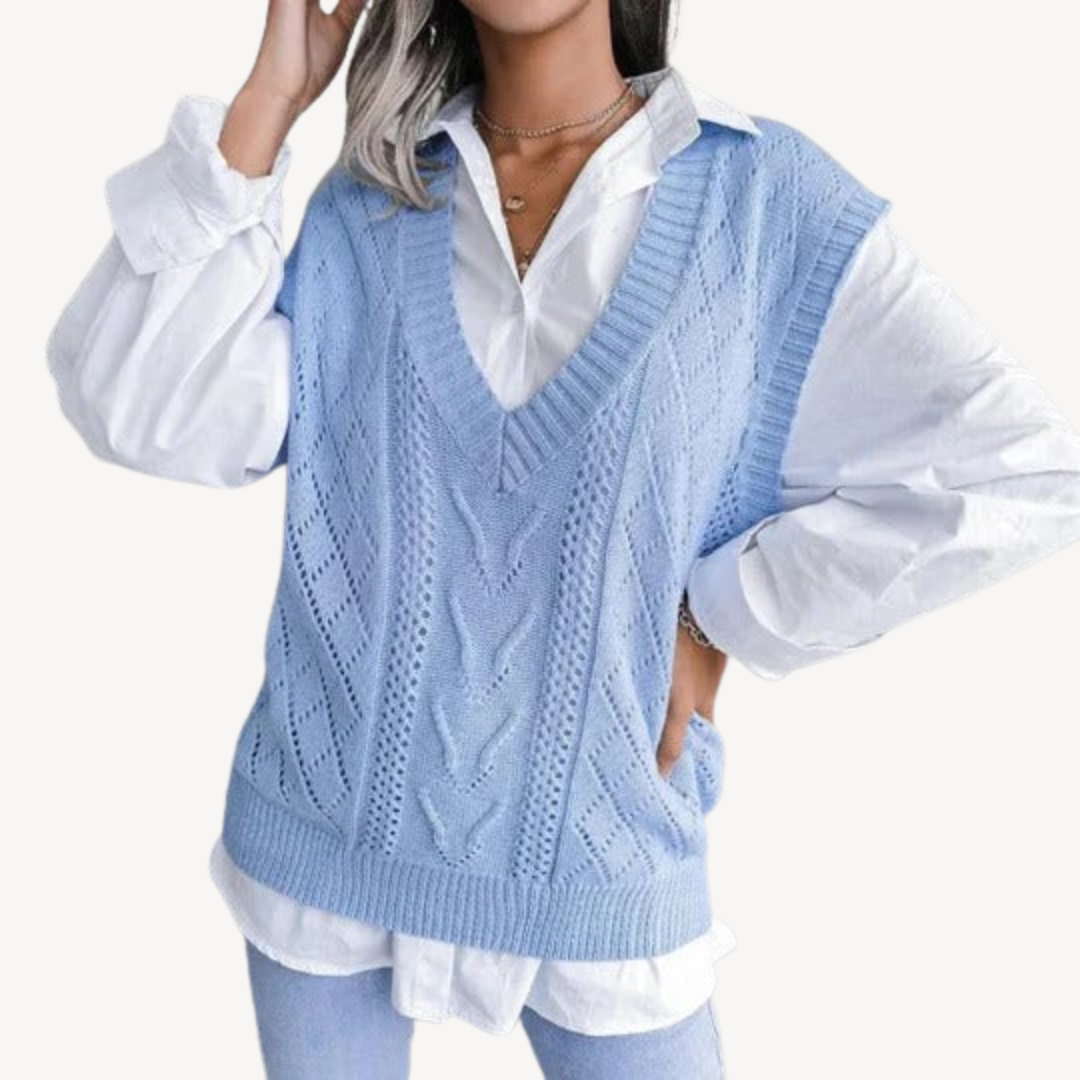 Women’s Knit V-Neck Sweater Vest | Loravelle