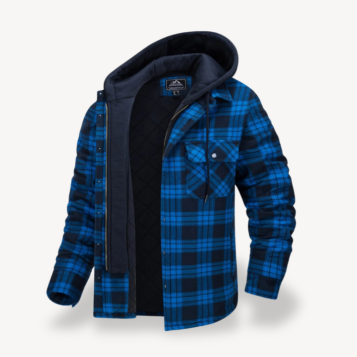 Men's Flannel Hooded Padded Jacket | Loravelle
