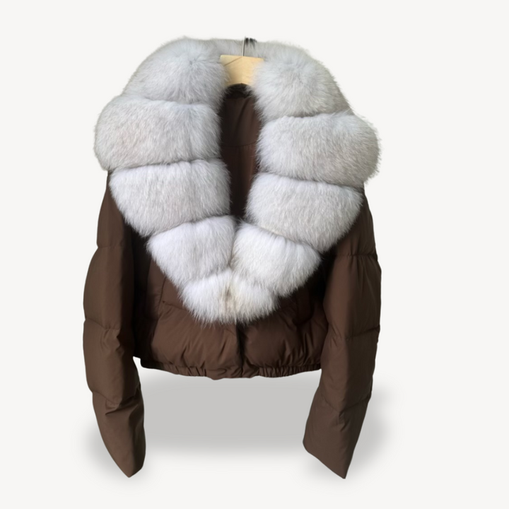 Winter Puffer Jacket with Faux Fur Collar for Women | Loravelle