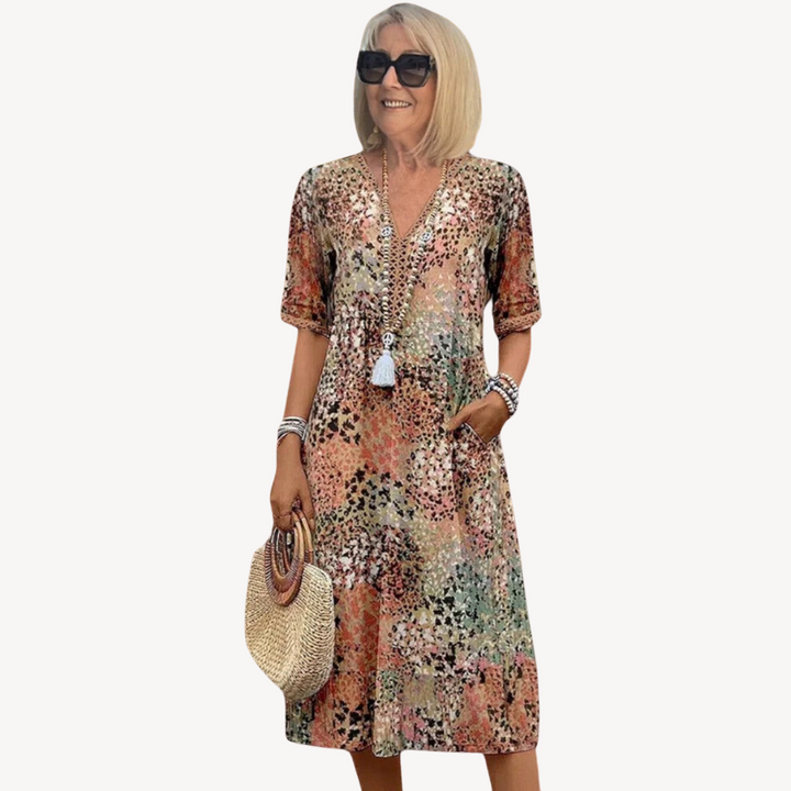 Loravelle | Women's Cotton Boho Midi Dress