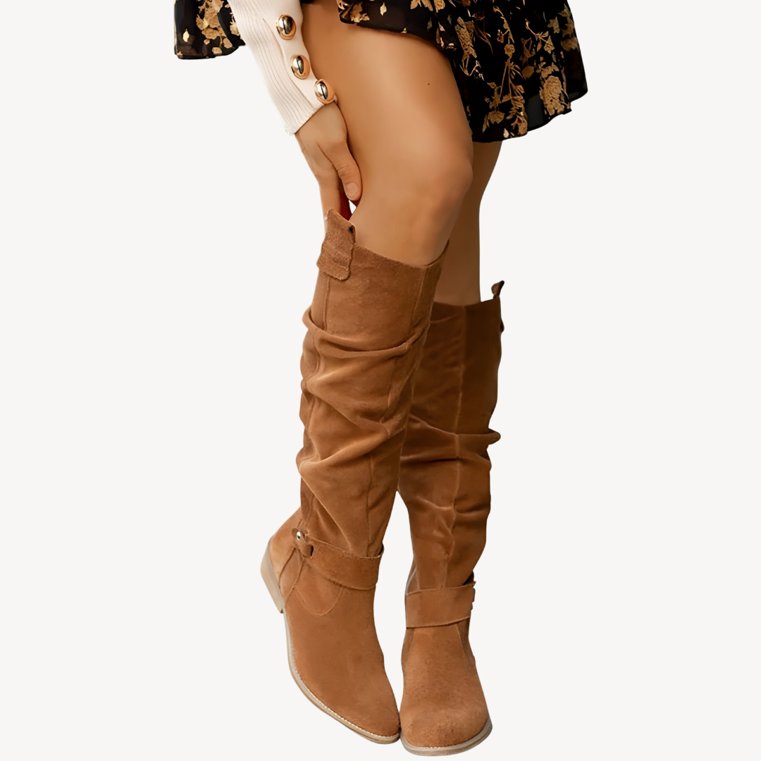 Women's Orthopedic Faux Leather Knee-High Boots | Loravelle