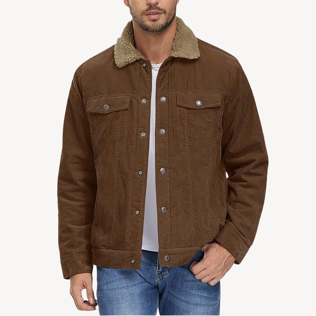 Men's Sherpa Lined Corduroy Jacket | Loravelle