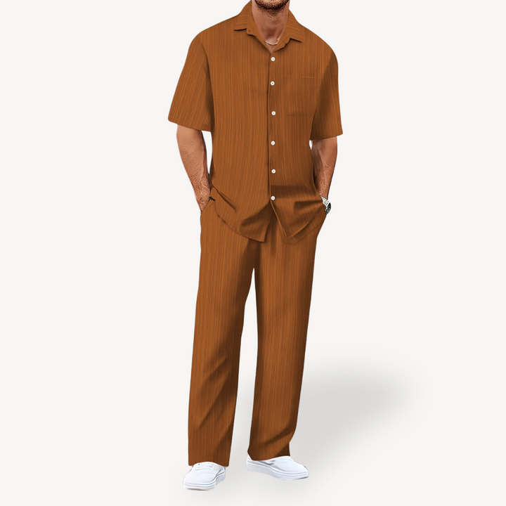 Men's Linen Blend Shirt & Pants Set | Loravelle