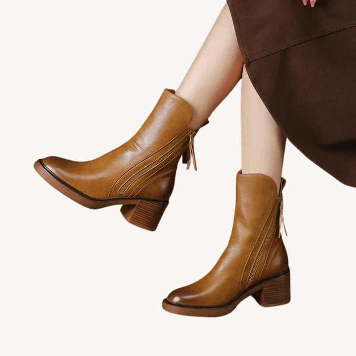 Orthopedic Leather Ankle Boots Women | Loravelle