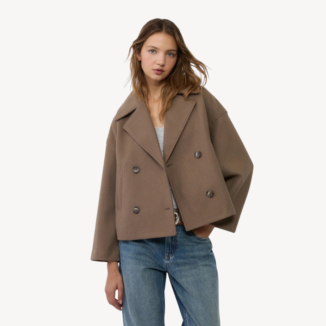 Cropped Wool Peacoat for Women | Loravelle