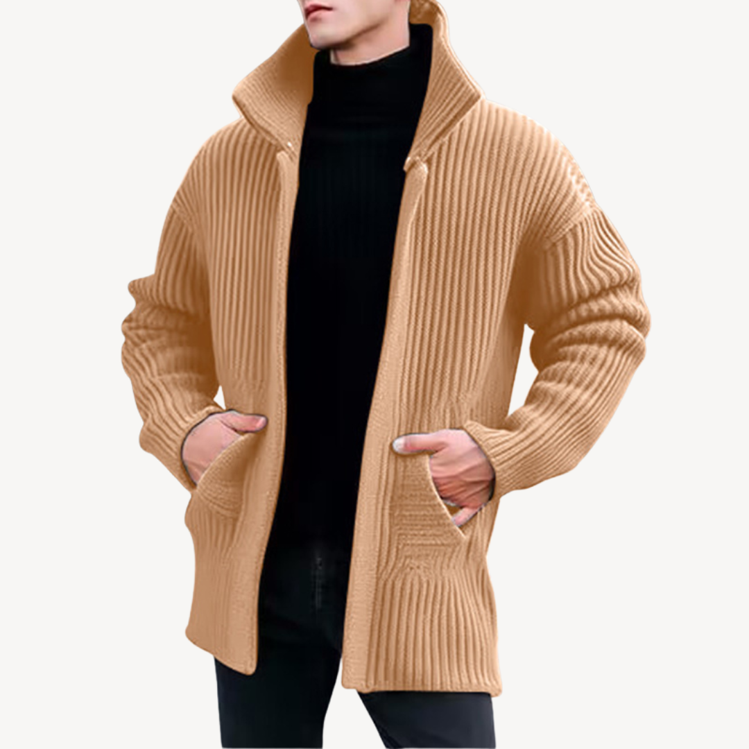 Ribbed Knit Cardigan for Men | Loravelle
