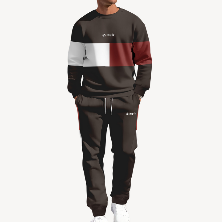 Men's Colorblock Puffer Jacket & Jogger Set | Loravelle