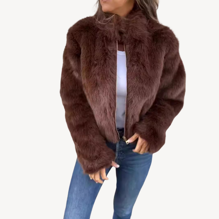 Women’s Faux Fur Zip-Up Jacket | Loravelle