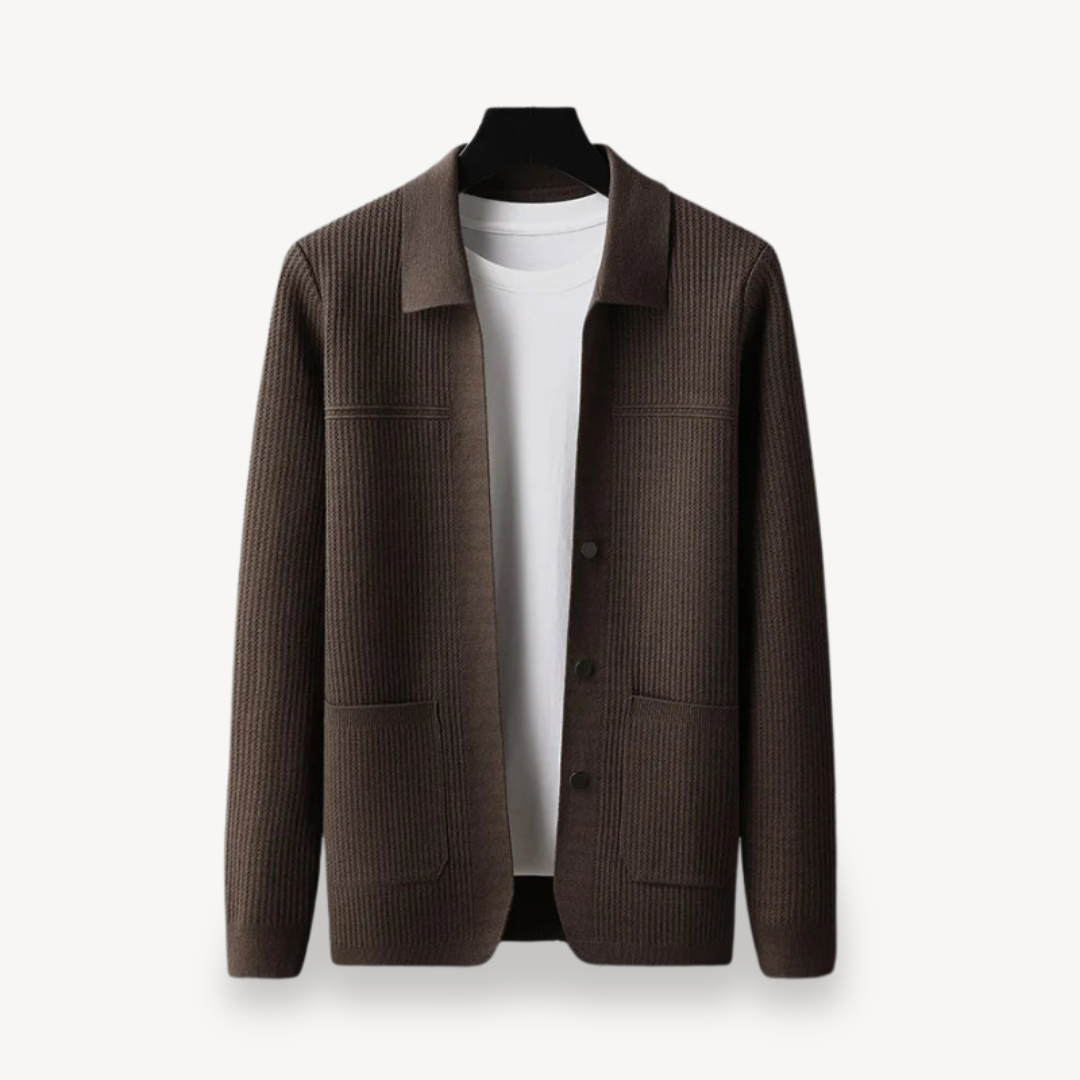 Ribbed Knit Cardigan for Men | Loravelle