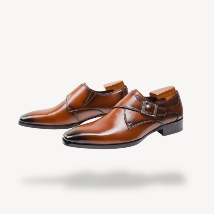 Orthopedic Leather Dress Shoes with Buckle | Loravelle