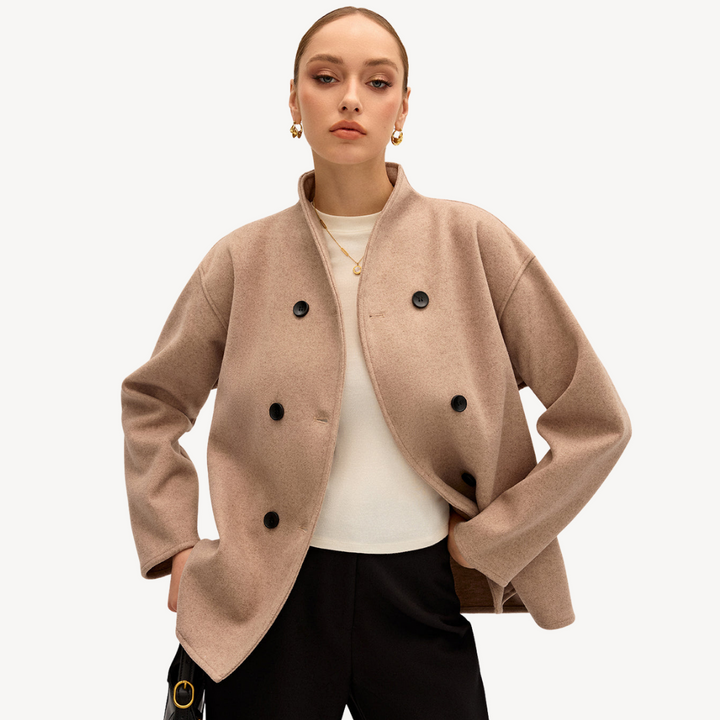 Women’s Double-Breasted Wool Coat | Loravelle