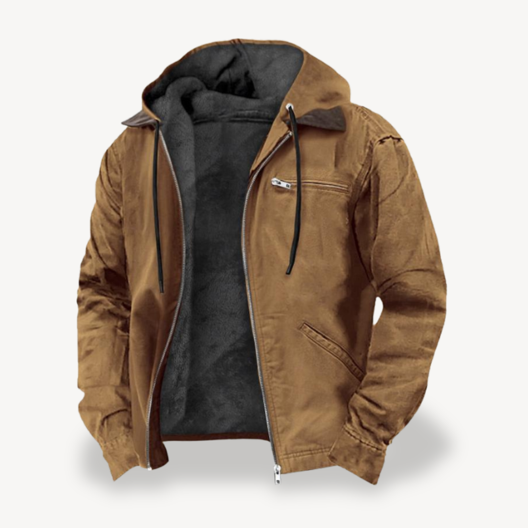 Men's Fleece Lined Hooded Jacket | Loravelle