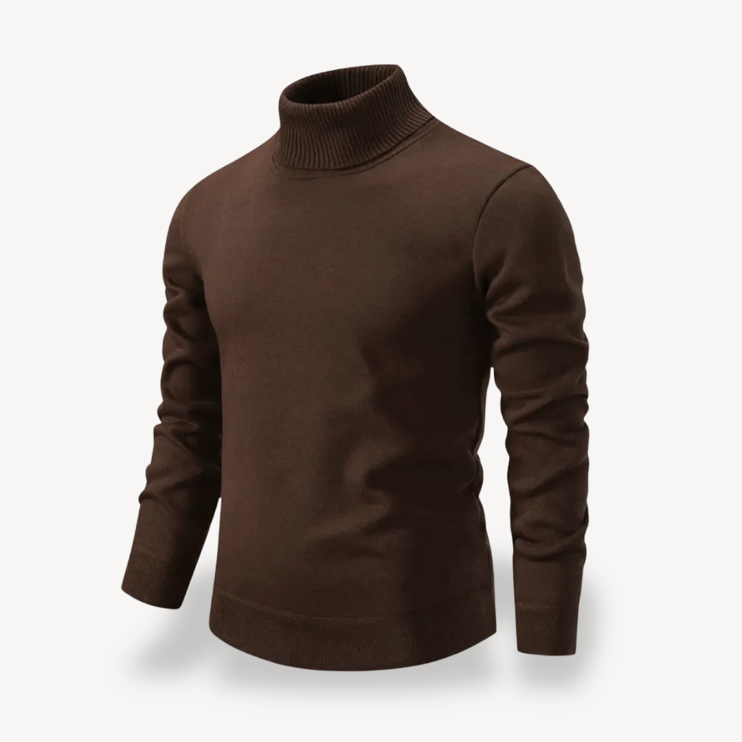 Men's Solid Turtleneck Sweater | Loravelle