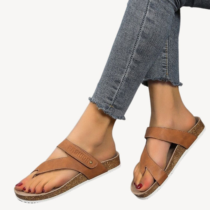 Orthopedic Women's Cork Thong Sandals | Loravelle