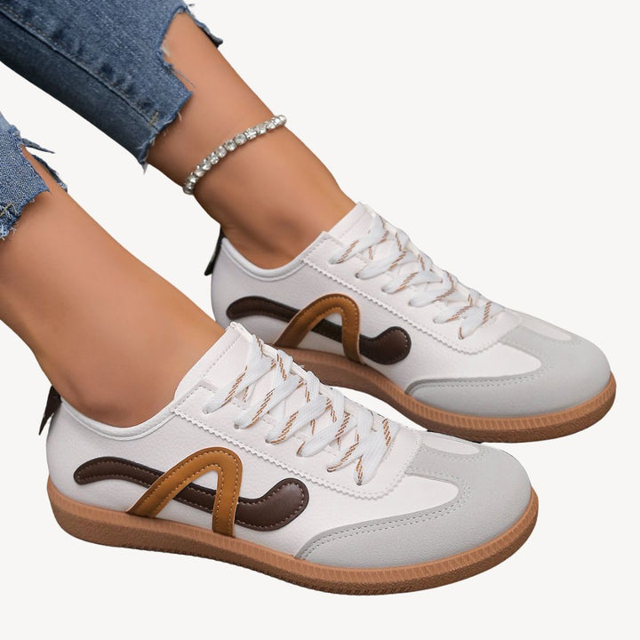 Women's Orthopedic Striped Lace-Up Sneakers | Loravelle