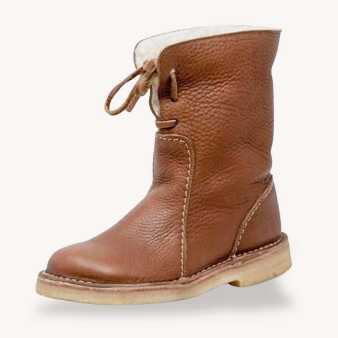 Orthopedic Adjustable Lace-Up Leather Ankle Boots | Loravelle