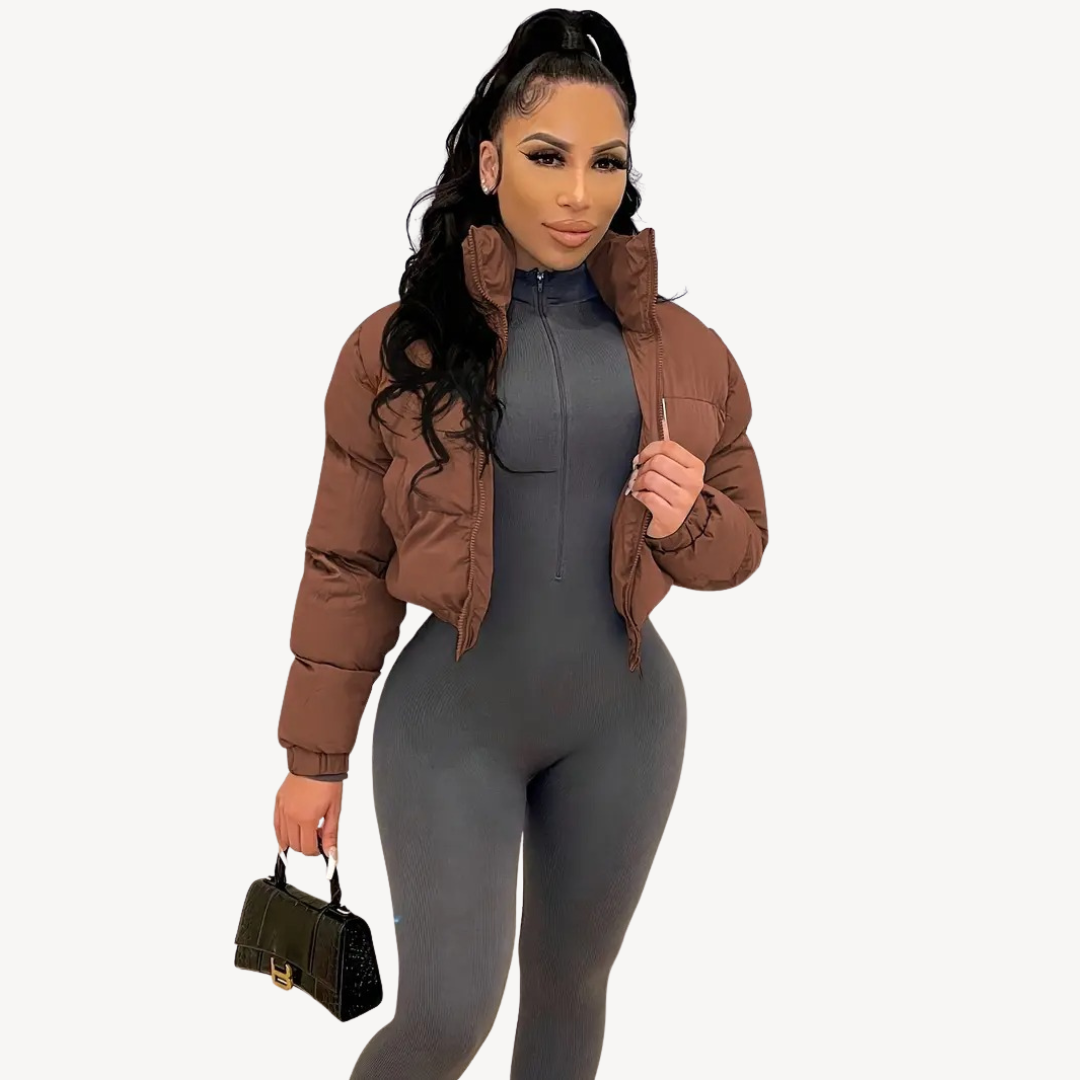 Women’s Cropped Puffer Zip Jacket | Loravelle