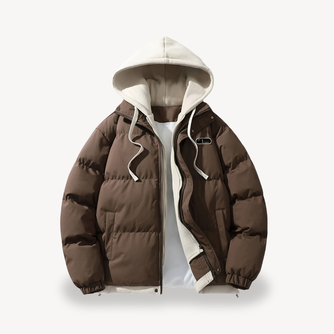Men's Oversized Puffer Jacket with Hoodie | Loravelle