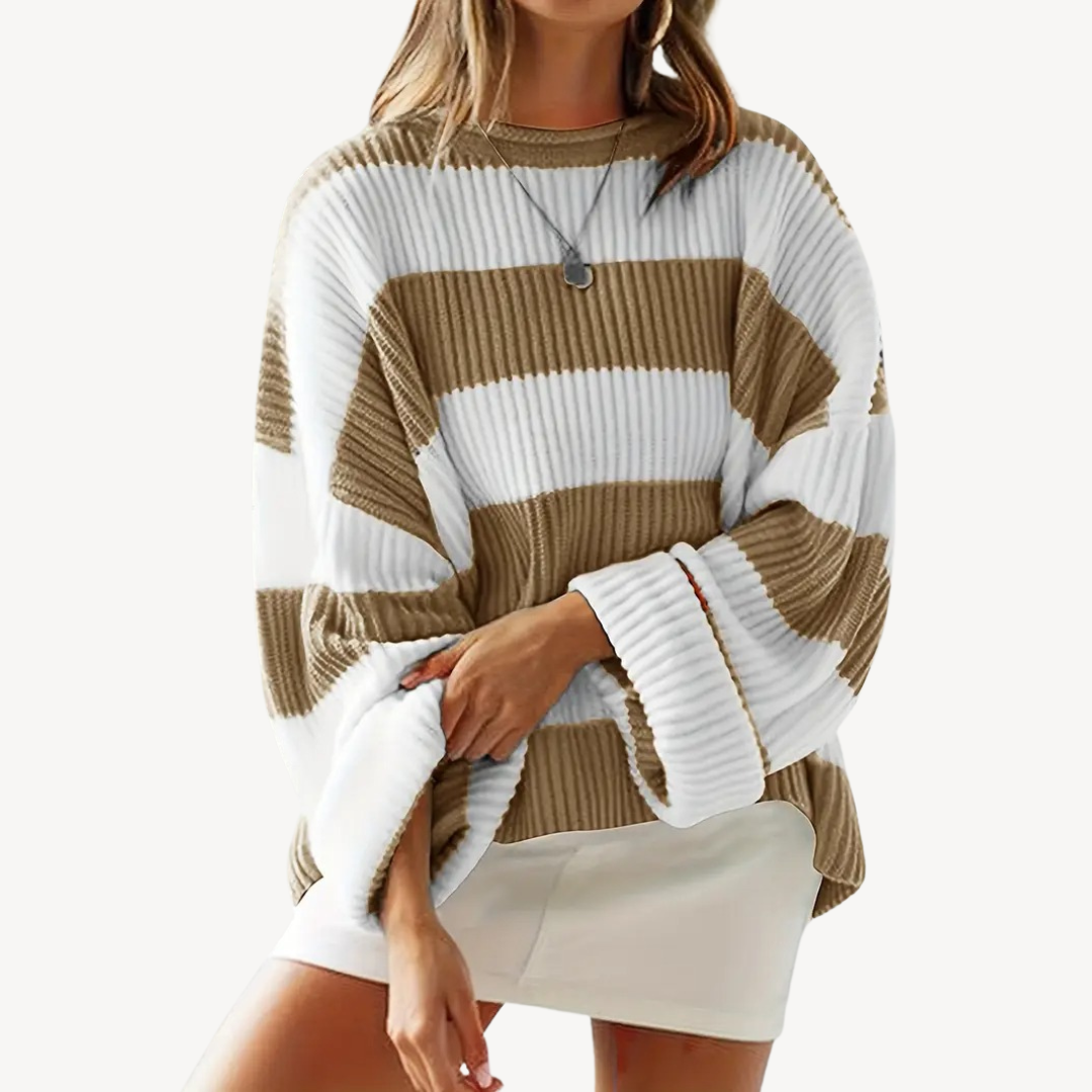 Women's Striped Oversized Sweater | Loravelle