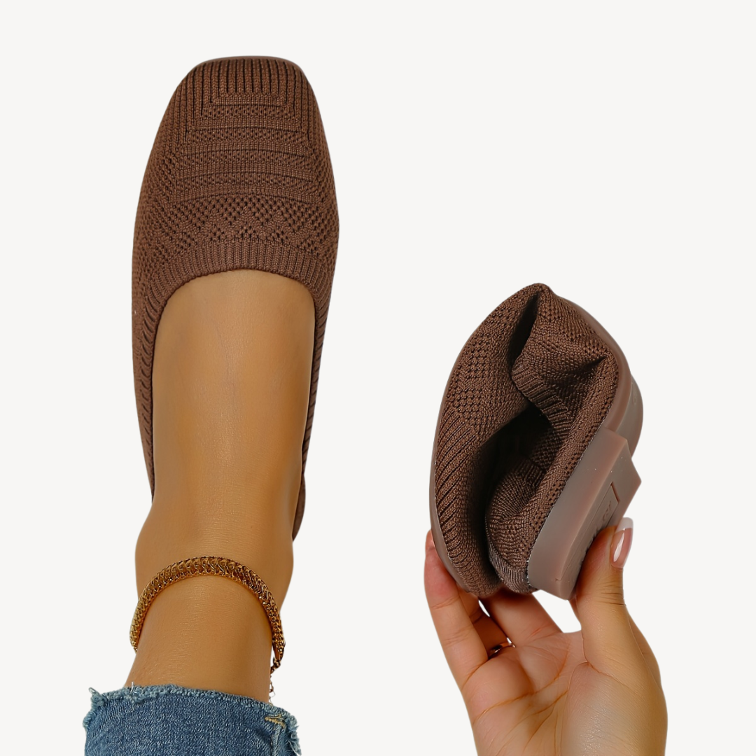 Women's Orthopedic Square Toe Flats | Loravelle