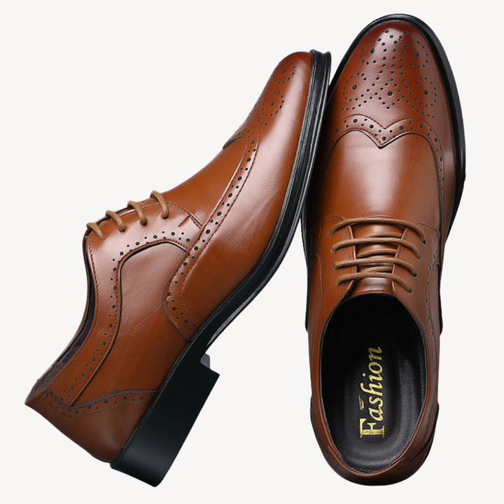 Men's Orthopedic Brogue Dress Shoes Faux Leather | Loravelle