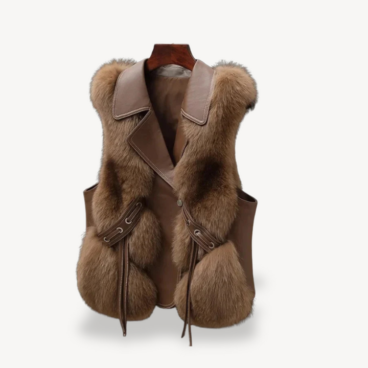 Faux Fur Leather Vest for Women | Loravelle