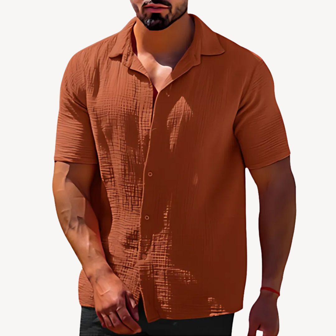 Linen Short Sleeve Shirt Men | Loravelle