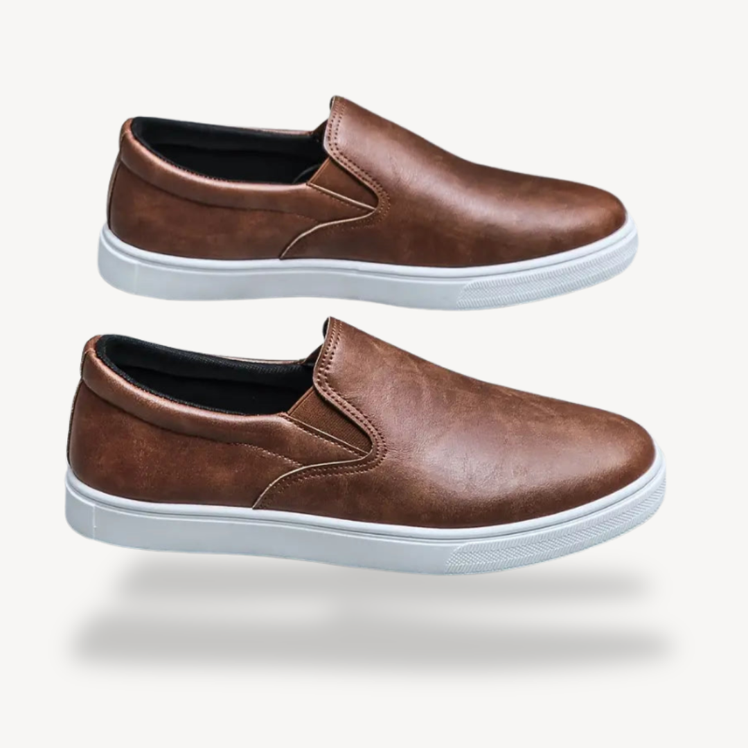 Men's Orthopedic Faux Leather Slip-On Dress Shoes | Loravelle