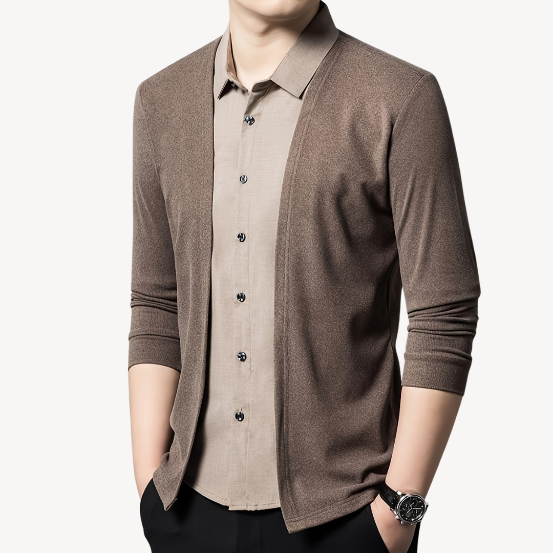 Men's Lightweight Knit Cardigan Open Front | Loravelle