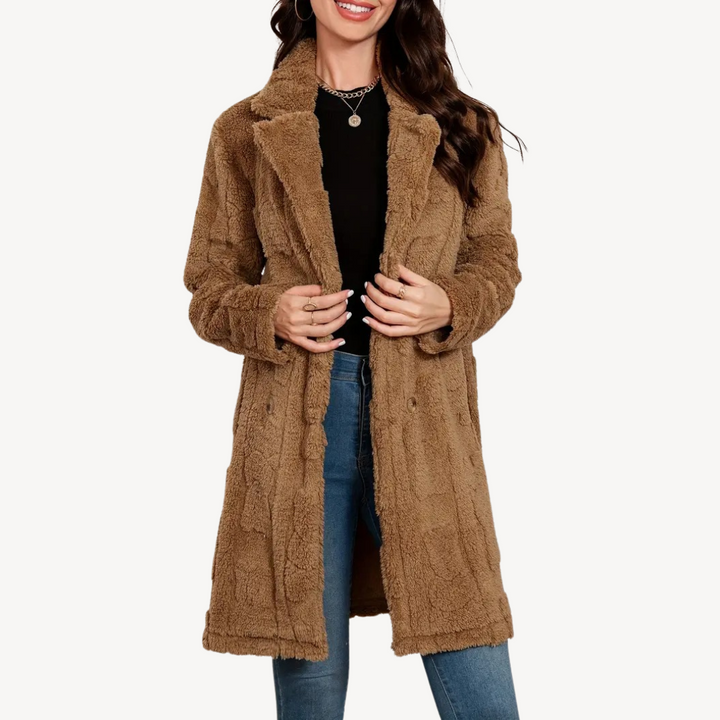 Women’s Double-Breasted Faux Fur Coat | Loravelle
